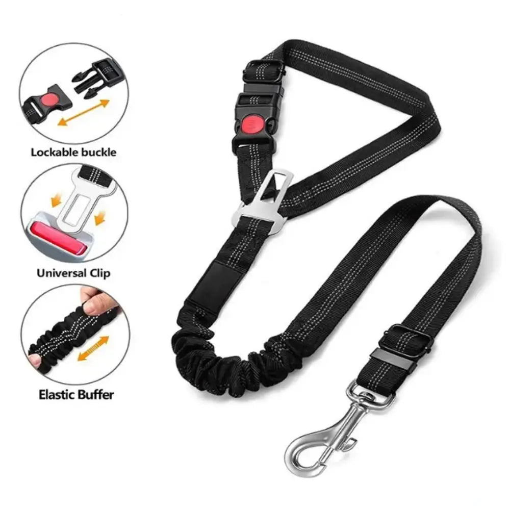 Two-in-one Dog Harness Leash Pet Car Seat Belt Adjustable Puppy Kitten Car BackSeat Safety Belt Pet Accessories