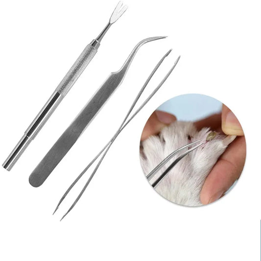 Stainless Steel 2-in-1 Tick Removal Tool for Pets