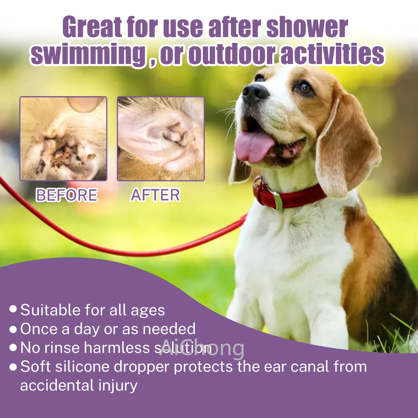 135g Anti-Itch Antimicrobial Pet-Ear Rinse – Quick Soothing & No-Sting Formula