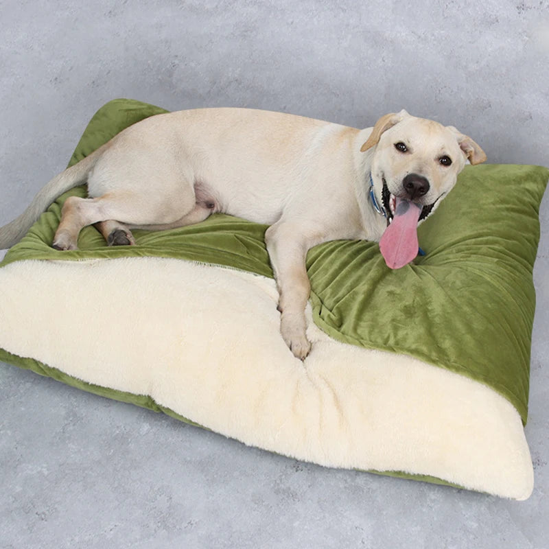 Pet Bed Dogs Kennel Winter Warm Removable Washable Bite-resistant Puppy Sofa Cushion Plush Cat Mat for Large Pet Sleeping Bag