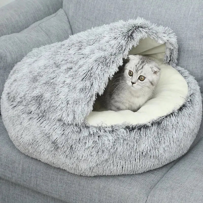 Winter Warm Shell Shaped Cat Nest Pet Bed Half Package Dog Nest Sealed Cat Dog