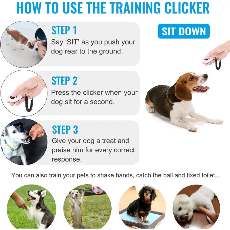 Pet Training Clicker with Wrist Strap - Dog Training Clickers