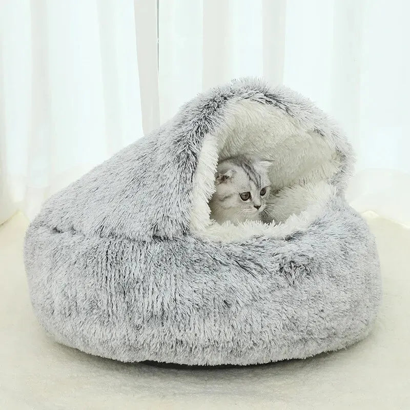 Winter Warm Shell Shaped Cat Nest Pet Bed Half Package Dog Nest Sealed Cat Dog