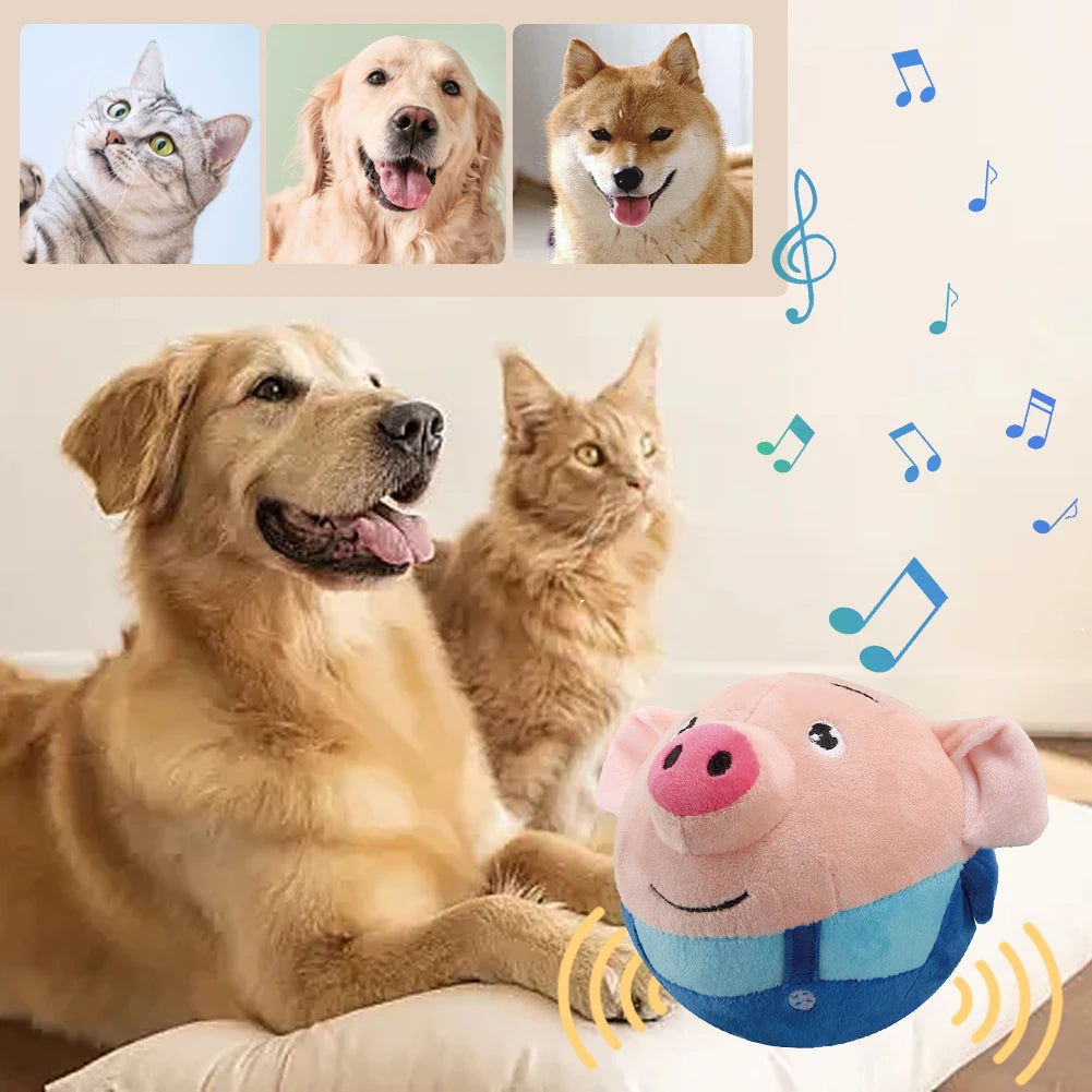 Active Moving Pet Plush Toy Bite Resistant Funny Interactive Squeaky Toys Talking Self-Moving for Dog Indoor Playing