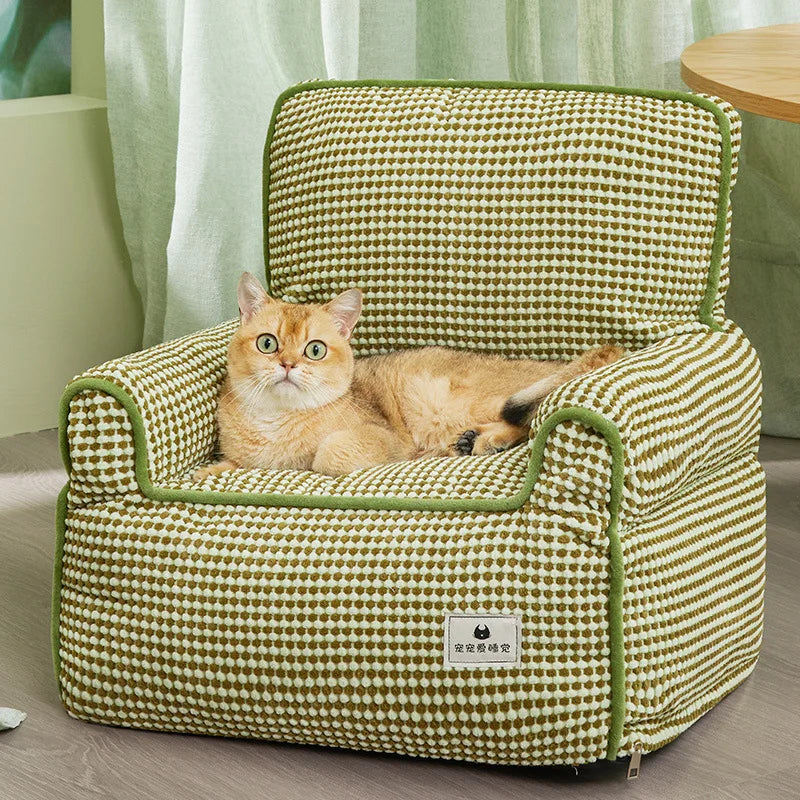 Detachable Cat Sofa Bed Winter Warm Cat Nest Pet Bed for Small Dogs Large Cats Comfortable Plush Puppy Bed Pet Supplies