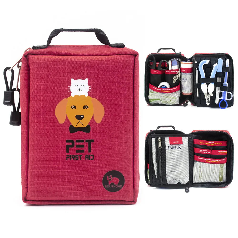 160pcs Medical Supplies Storage Bag: Ultimate Pet First Aid Kit & Dog Survival Kit