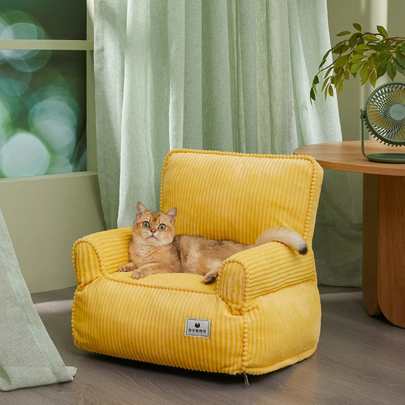 Detachable Cat Sofa Bed Winter Warm Cat Nest Pet Bed for Small Dogs Large Cats Comfortable Plush Puppy Bed Pet Supplies