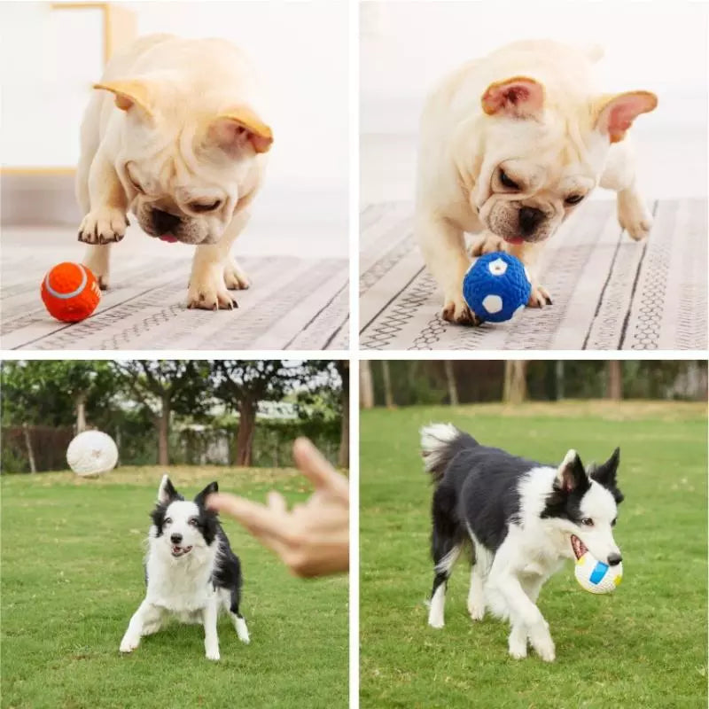 Squeaky Dog Toys Natural Latex Rubber Balls Soft Bouncy Durable for Small Medium Large Dogs Interactive Chew Fetch Play Dog Toy