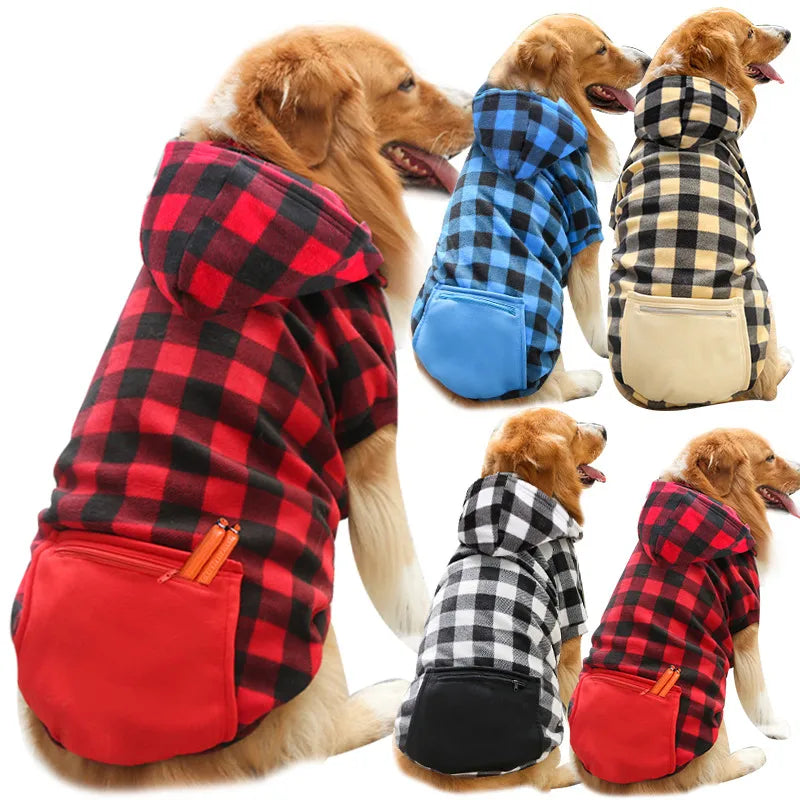 Dog Winter Coat  Pet Jacket Plaid Reversible  Vest Cold Weather Dog Clothes Pet Apparel for Small Medium Large Dogs