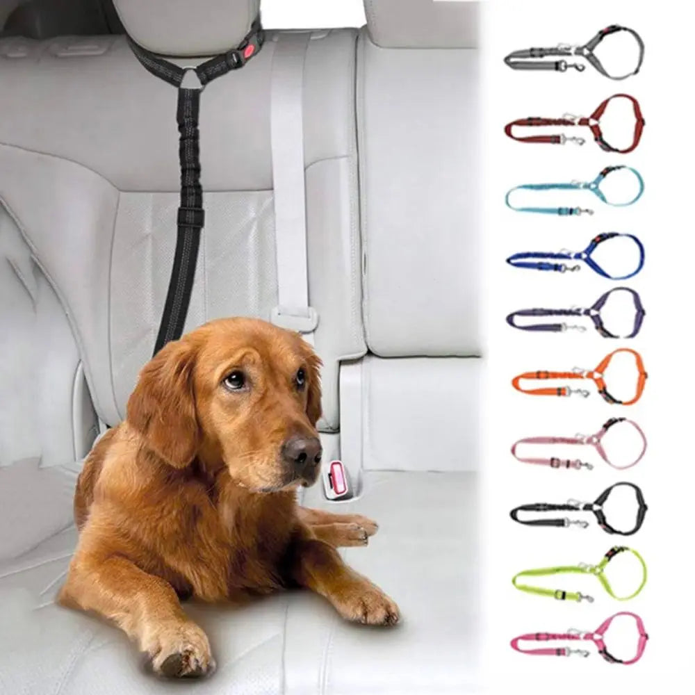 Two-in-one Dog Harness Leash Pet Car Seat Belt Adjustable Puppy Kitten Car BackSeat Safety Belt Pet Accessories