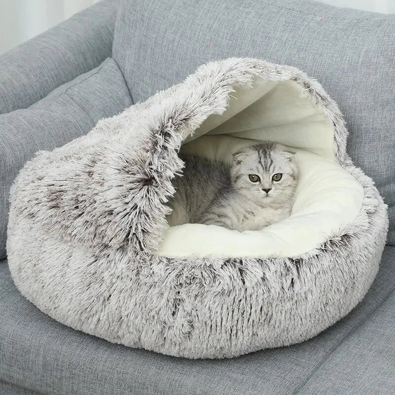 Winter Warm Shell Shaped Cat Nest Pet Bed Half Package Dog Nest Sealed Cat Dog