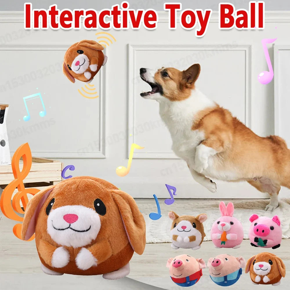 Electronic Pet Dog Toy Ball Pet Bouncing Jump Balls Talking Interactive Dog Plush Doll Toys New Gift For Pets USB Rechargeable