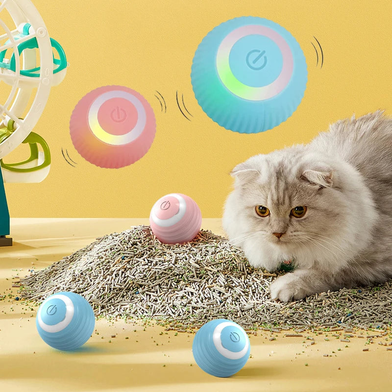 Electric Cat Ball Toys Smart Automatic Rolling Cat Toys for Cats Training Self Moving Kitten Exercise Toys Pet Accessories