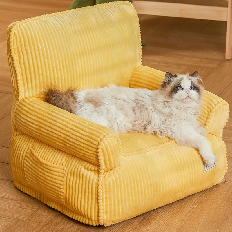 Detachable Cat Sofa Bed Winter Warm Cat Nest Pet Bed for Small Dogs Large Cats Comfortable Plush Puppy Bed Pet Supplies