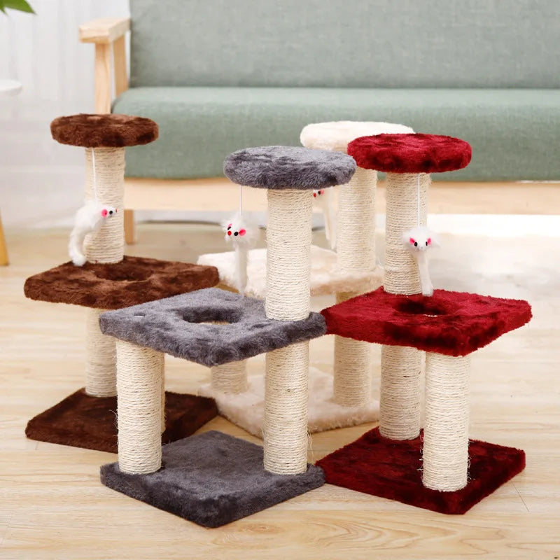 Cat Toy Scratching Post Sisal Rope Small 3-Layer Kitten Cat Tree for Cats Scratcher Grind Claw Climbing Frame Post Pet Furniture