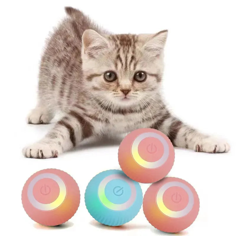 Electric Cat Ball Toys Smart Automatic Rolling Cat Toys for Cats Training Self Moving Kitten Exercise Toys Pet Accessories